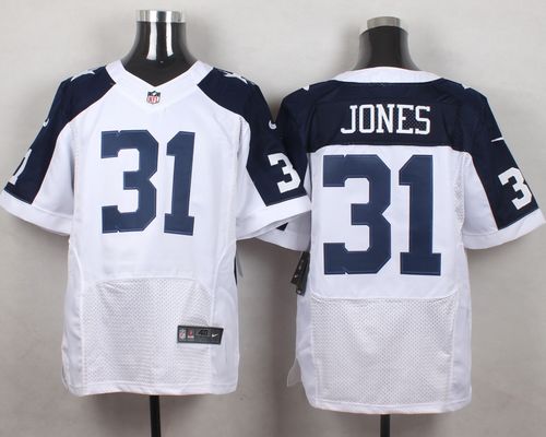Nike Cowboys #31 Byron Jones White Thanksgiving Throwback Men's Stitched NFL Elite Jersey